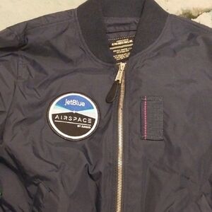 Alpha Industries Dark Blue Bomber Jacket with Patches